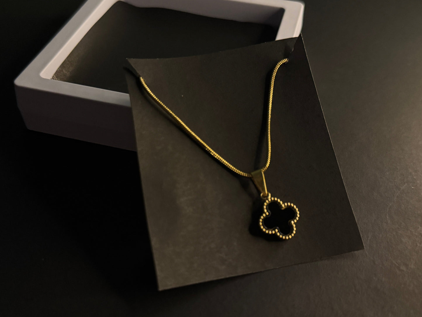 Black Clover Pendant Necklace