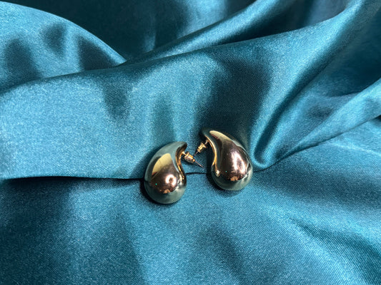 Gold Teardrop Stud Earrings