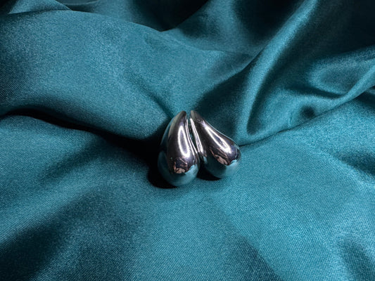 Silver Teardrop Stud Earrings