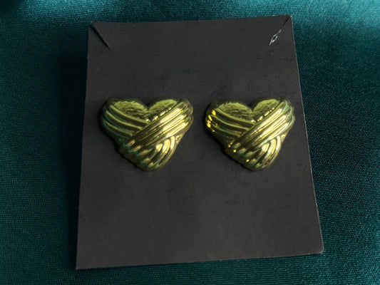 Textured Heart Stud Earrings