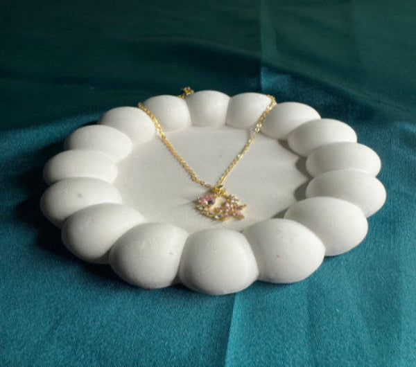 Pink Flower Stone Necklace