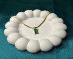 Emerald Pendant Gold Chain Necklace